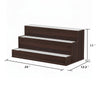 Rahy Bar Display Shelf w LED & Music | 3 Tier Design | 24" Walnut Brown