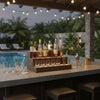 Rahy Bar Display Shelf w LED & Music | 3 Tier Design | 24" Walnut Brown