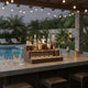 Rahy Bar Display Shelf w LED & Music | 3 Tier Design | 24" Walnut Brown