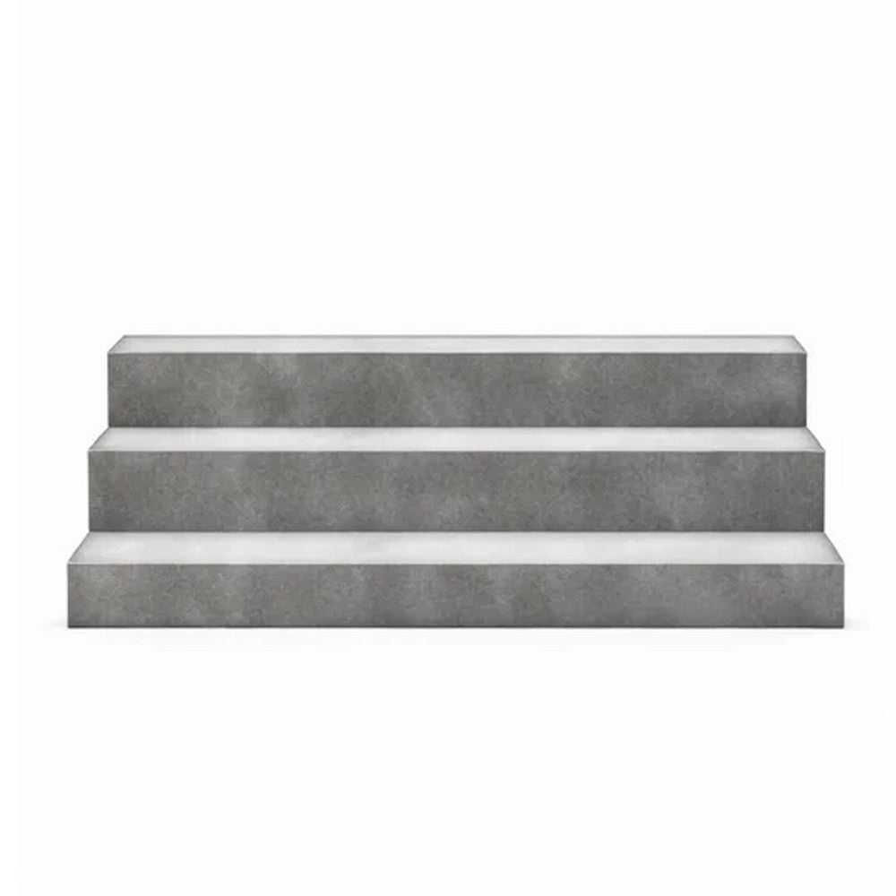 Rahy Bartop Display Shelf with LED & Music | 3 Tiers | 37" Gray Wood