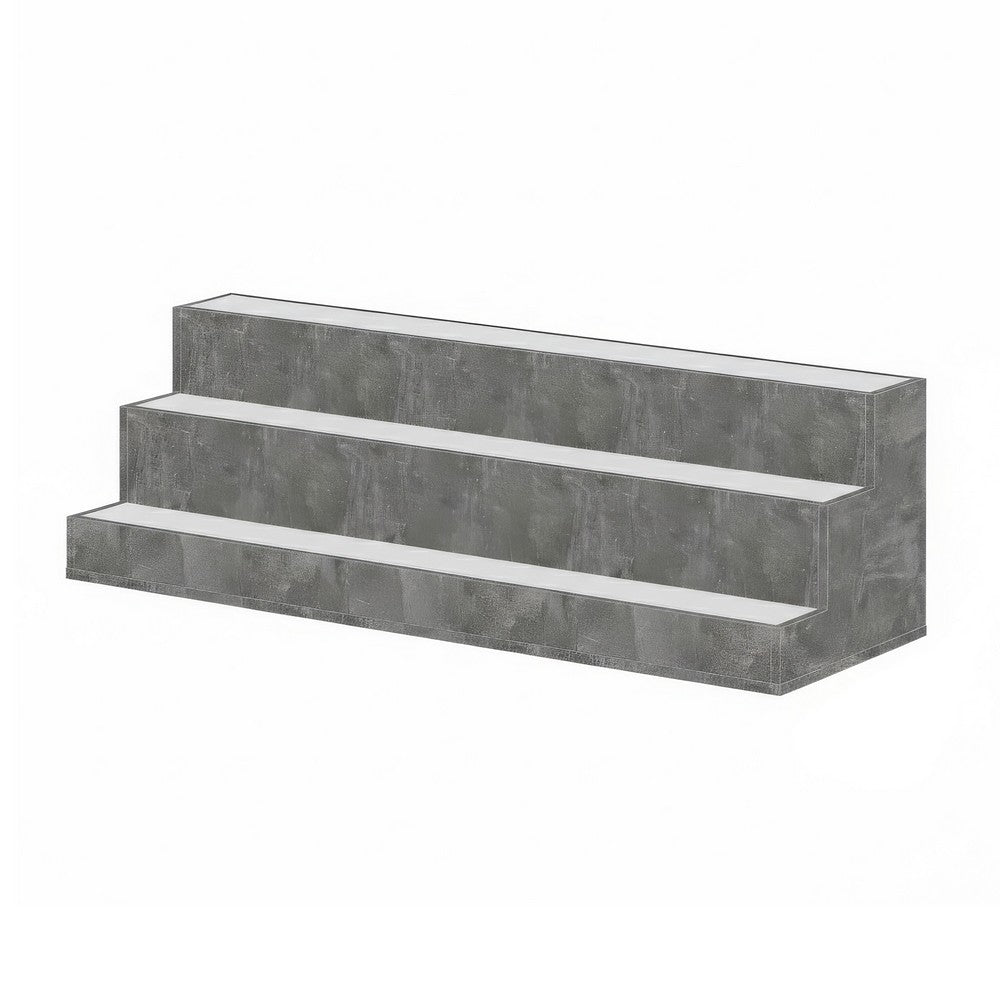 Rahy Bartop Display Shelf with LED & Music | 3 Tiers | 37" Gray Wood