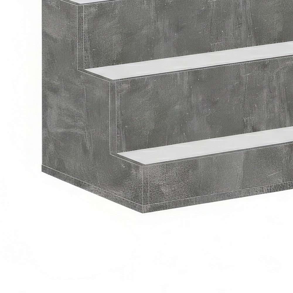 Rahy Bartop Display Shelf with LED & Music | 3 Tiers | 37" Gray Wood