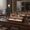 Rahy Bartop Display Shelf with LED & Music | 3 Tiers | 37" Walnut Brown