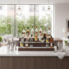 Rahy Bartop Display Shelf with LED & Music | 3 Tiers | 37" Walnut Brown