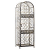 Wine Rack with Cage & Lock | 45 Bottle Holder | Antique Bronze Iron 52"