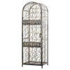 Wine Rack with Cage & Lock | 45 Bottle Holder | Antique Bronze Iron 52"