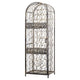 Wine Rack with Cage & Lock | 45 Bottle Holder | Antique Bronze Iron 52"