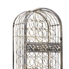 Wine Rack with Cage & Lock | 45 Bottle Holder | Antique Bronze Iron 52"