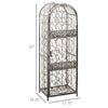 Wine Rack with Cage & Lock | 45 Bottle Holder | Antique Bronze Iron 52"