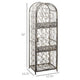 Wine Rack with Cage & Lock | 45 Bottle Holder | Antique Bronze Iron 52"