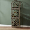 Wine Rack with Cage & Lock | 45 Bottle Holder | Antique Bronze Iron 52"