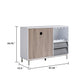 Wine Rack with Cabinet & 2 Drawers | Glass Holder | White Gray 47"