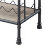 Coleen 3 Tier Wine Rack | Oak Brown Wood Shelves | Industrial Metal 45"