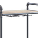 Coleen 3 Tier Wine Rack | Wood Shelves | Gray Industrial Metal Pipes 46"