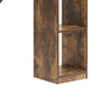Bar Table with Wine Cabinet | 5 Shelves Stemware Rack | Rustic Brown 73"