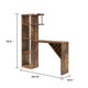Bar Table with Wine Cabinet | 5 Shelves Stemware Rack | Rustic Brown 73"