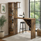 Bar Table with Wine Cabinet | 5 Shelves Stemware Rack | Rustic Brown 73"