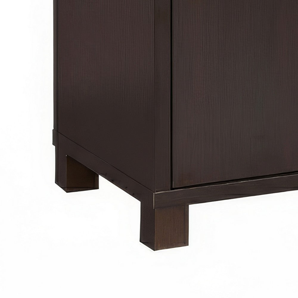 Wine Cabinet with 4 Shelves | Removable Rack | Red Cocoa Brown Wood 33"