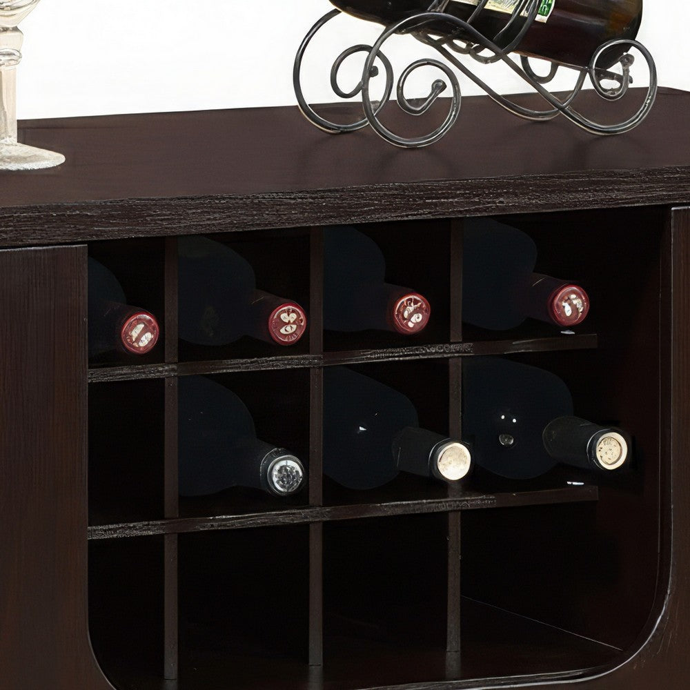 Wine Cabinet with 4 Shelves | Removable Rack | Red Cocoa Brown Wood 33"