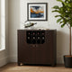 Wine Cabinet with 4 Shelves | Removable Rack | Red Cocoa Brown Wood 33"