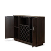 Dina Wine Cabinet Bar w 4 Shelves | Stemware Rack | Espresso Brown 47"