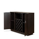 Dina Wine Cabinet Bar w 4 Shelves | Stemware Rack | Espresso Brown 47"