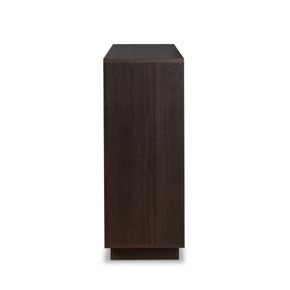 Dina Wine Cabinet Bar w 4 Shelves | Stemware Rack | Espresso Brown 47"