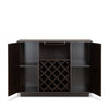 Dina Wine Cabinet Bar w 4 Shelves | Stemware Rack | Espresso Brown 47"