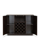 Dina Wine Cabinet Bar w 4 Shelves | Stemware Rack | Espresso Brown 47"