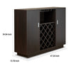 Dina Wine Cabinet Bar w 4 Shelves | Stemware Rack | Espresso Brown 47"