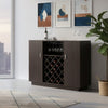 Dina Wine Cabinet Bar w 4 Shelves | Stemware Rack | Espresso Brown 47"