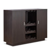 Dina Wine Cabinet Bar w 2 Doors | Stemware Rack | Espresso Brown 47"