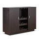Dina Wine Cabinet Bar w 2 Doors | Stemware Rack | Espresso Brown 47"