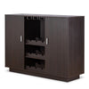 Dina Wine Cabinet Bar w 2 Doors | Stemware Rack | Espresso Brown 47"