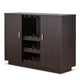 Dina Wine Cabinet Bar w 2 Doors | Stemware Rack | Espresso Brown 47"