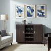 Dina Wine Cabinet Bar w 2 Doors | Stemware Rack | Espresso Brown 47"