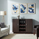 Dina Wine Cabinet Bar w 2 Doors | Stemware Rack | Espresso Brown 47"