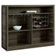 Wine Cabinet Home Bar| 5 Shelves & Stemware | Footrest | Oak Brown 51"
