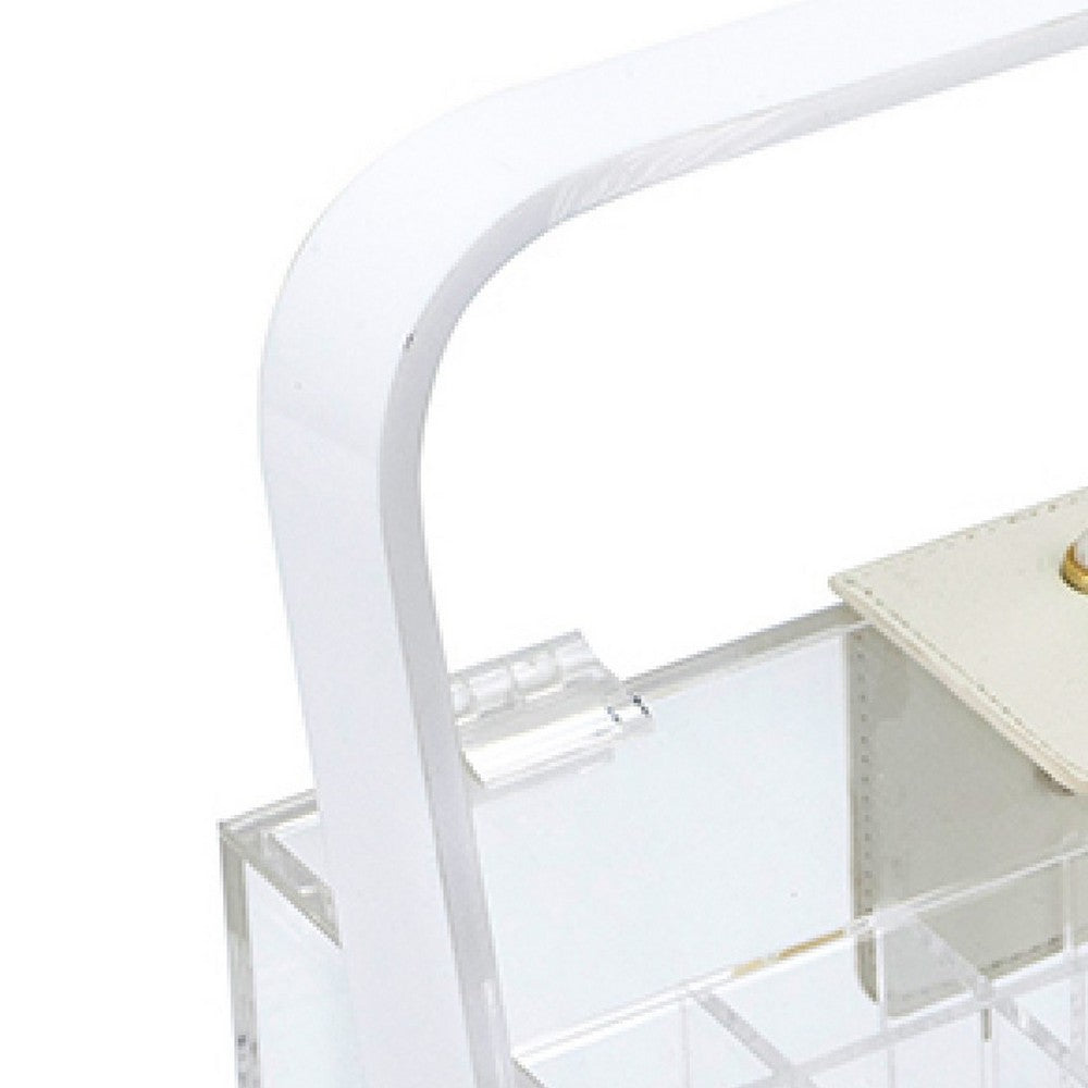 Makeup Storage Box with Handle | 9" Clear See Thru Acrylic Organizer