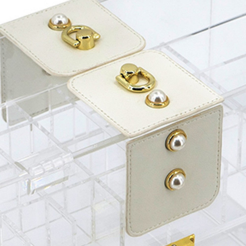 Makeup Storage Box with Handle | 9" Clear See Thru Acrylic Organizer