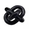 Lary Decorative Chain Knot Sculpture Statue | 6" Natural Black Marble