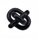 Lary Decorative Chain Knot Sculpture Statue | 6" Natural Black Marble