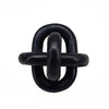 Lary Decorative Chain Knot Sculpture Statue | 6" Natural Black Marble