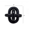 Lary Decorative Chain Knot Sculpture Statue | 6" Natural Black Marble