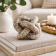 Lary Decorative Chain Knot Sculpture | 6" Natural Cream Gray Marble