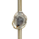 Pillar Candle Holder with Gold Stem | Embedded Agate Stone | 15" White
