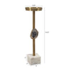 Pillar Candle Holder with Gold Stem | Embedded Agate Stone | 15" White
