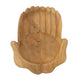 Decorative Hands of Hope Accent Bowl | 14" Natural Brown Teak Wood