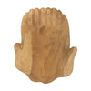 Decorative Hands of Hope Accent Bowl | 14" Natural Brown Teak Wood