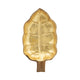Decorative Leaf Shaped Platter with Stem Handle | 16" Gold Teak Wood